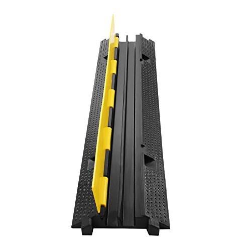 Black Rubber Cable Protector Ramp 3 Pack Dual Channel G3756