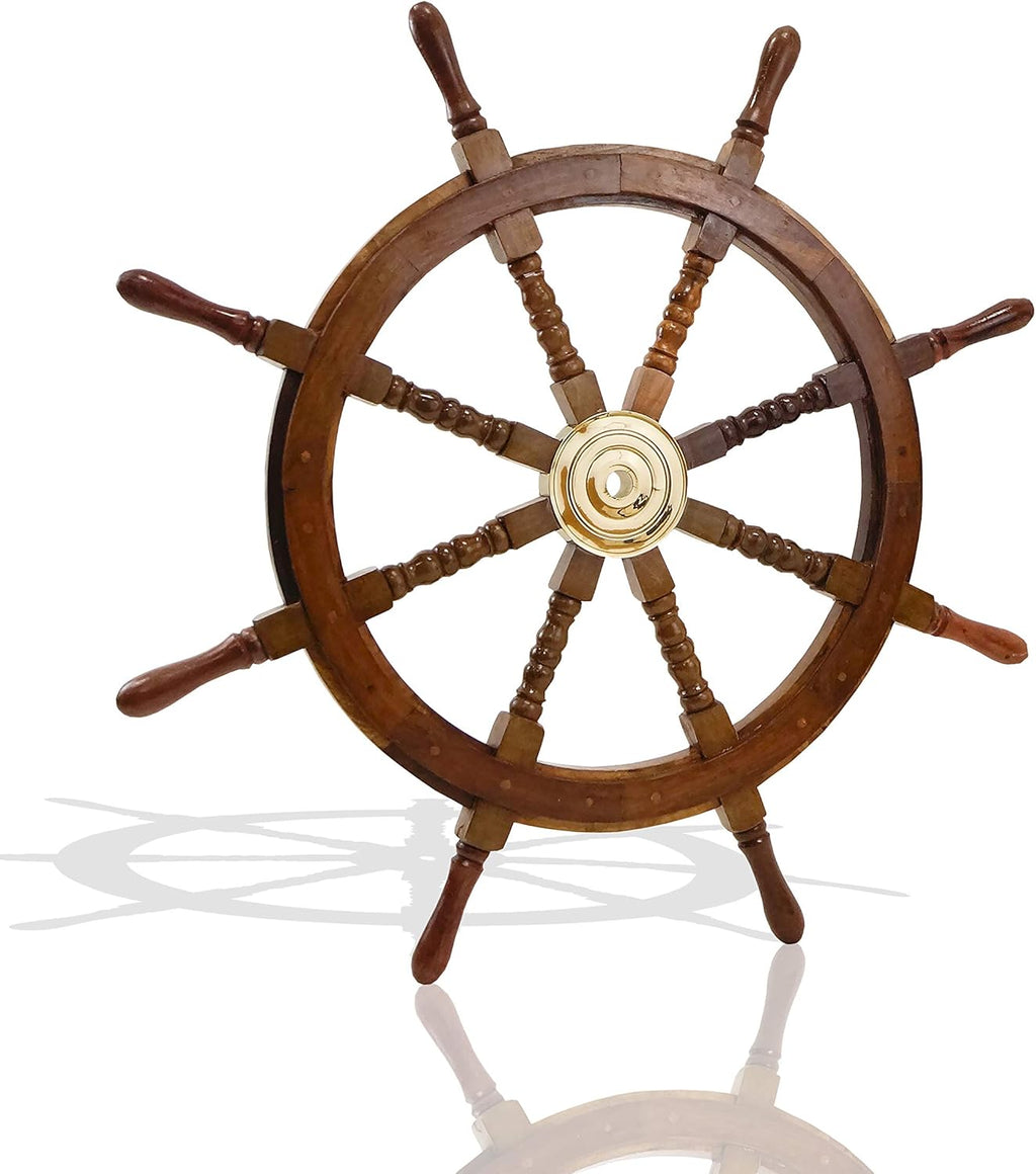 Sheesham Wood Ship Wheel Frame I87718
