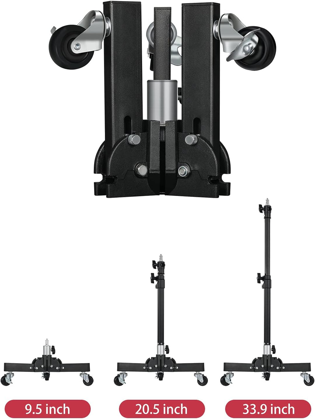 Photography Tripod Light Stand Base with Casters E3196