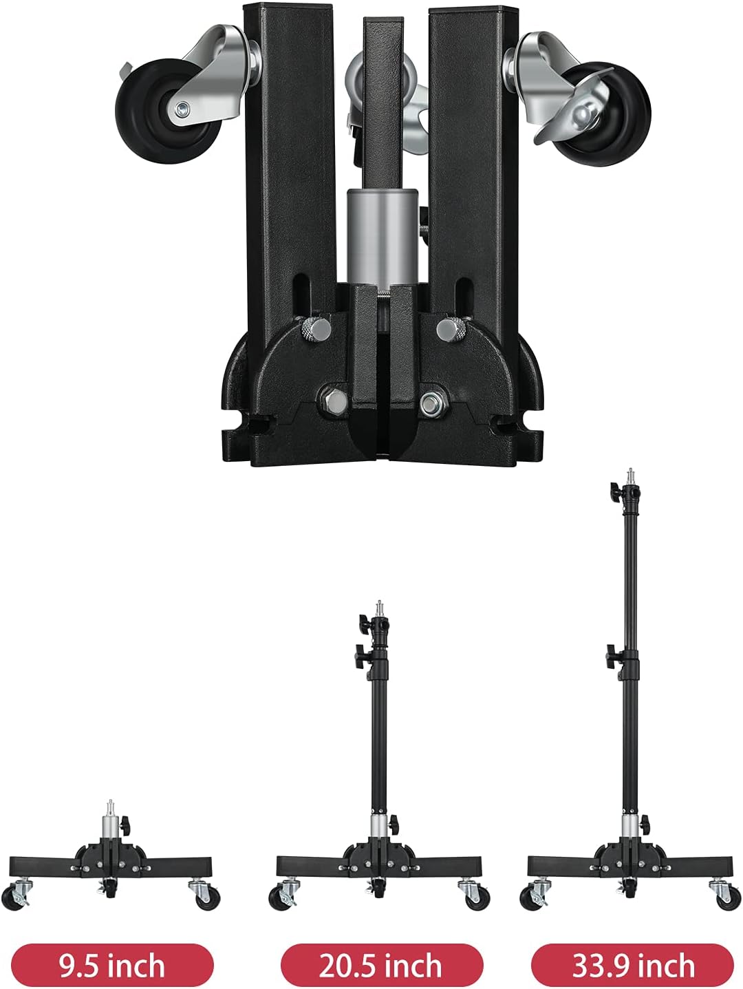 Photography Tripod Light Stand Base with Casters E3196