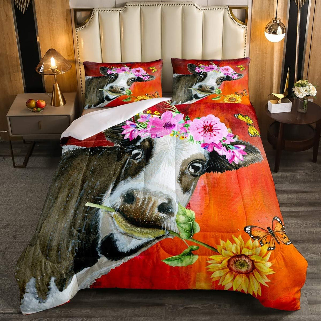 Queen Size Brown Wooden Comforter Set F499
