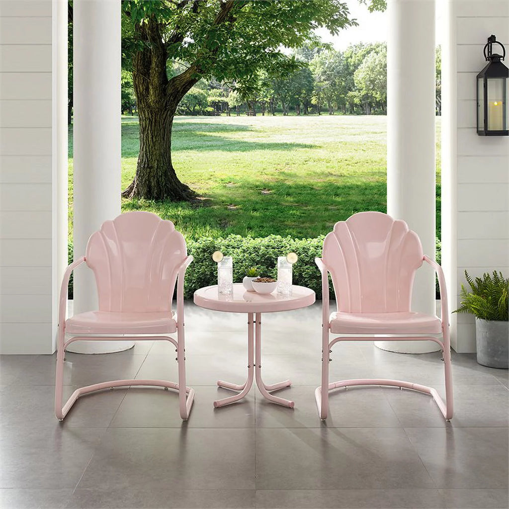 3 Piece Round Metal Patio Conversation Set J3710