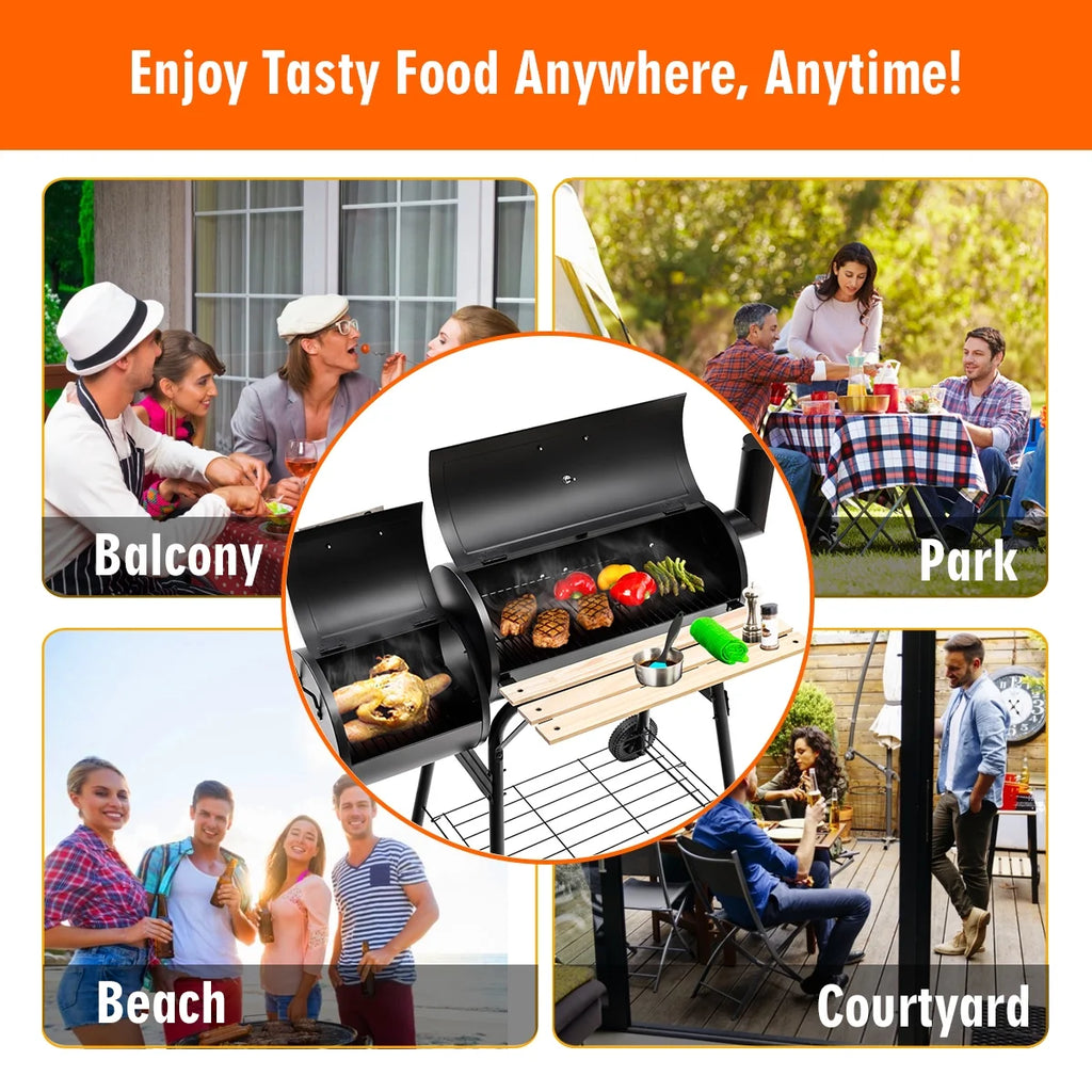 Outdoor Charcoal BBQ Grill Smoker J381