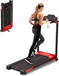Blue Folding Treadmill with LED Display W2782