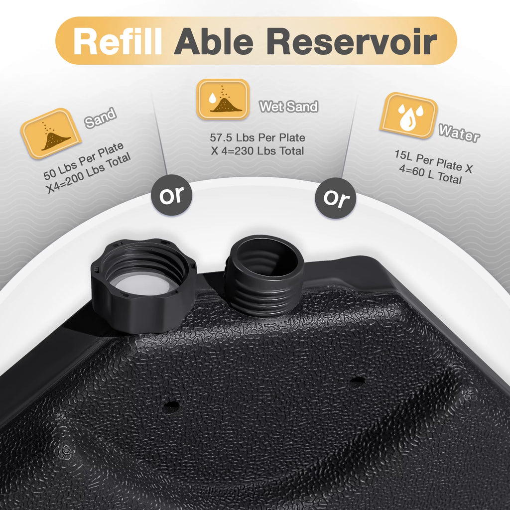 Square Shaped Water or Sand Filled Umbrella Base with U Locking L872