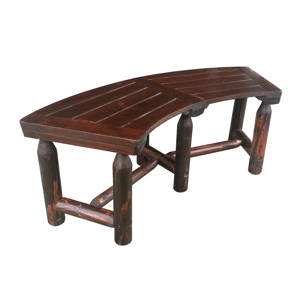 Char-log Curved Bench C24639