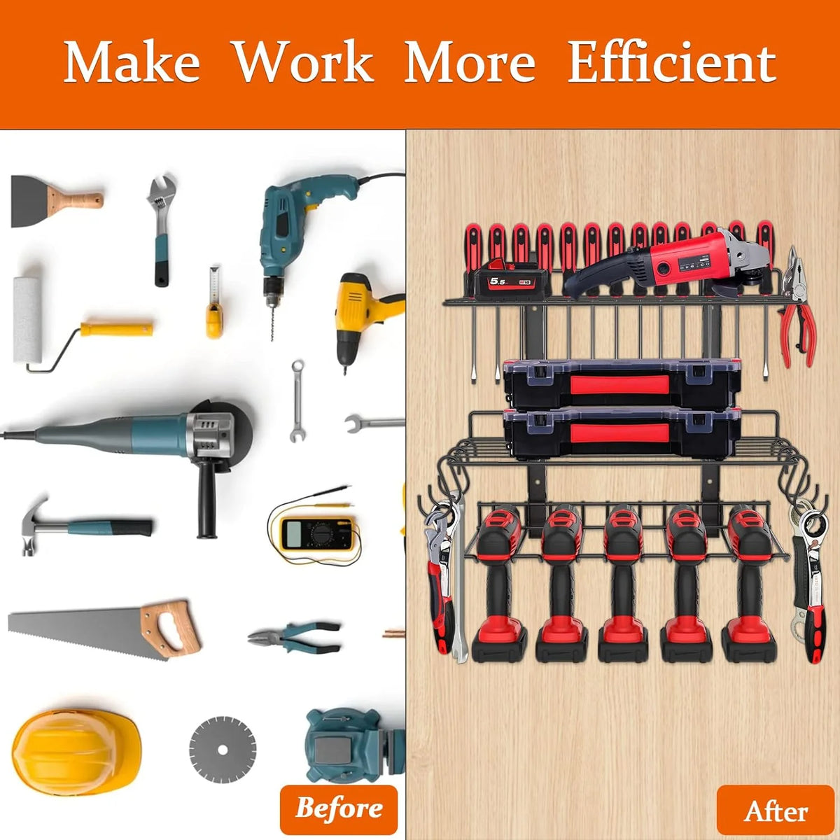 Adjustable Heavy Duty Metal Power Tool Organizer D1501