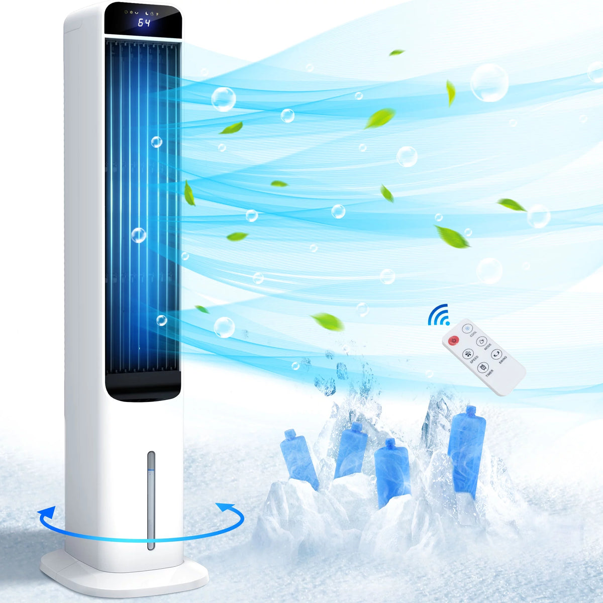 Portable Evaporative Air Cooler Tower Fan 3-in-1 Humidifier V150