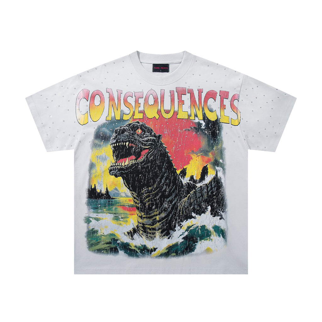 Rare Peace Consequences End Of An Era Monster Graphic Streetwear Short Sleeve Tee