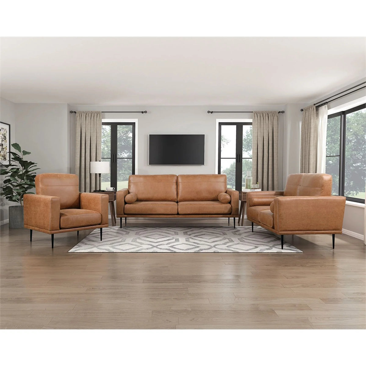 Brown Microfiber Sofa R480914