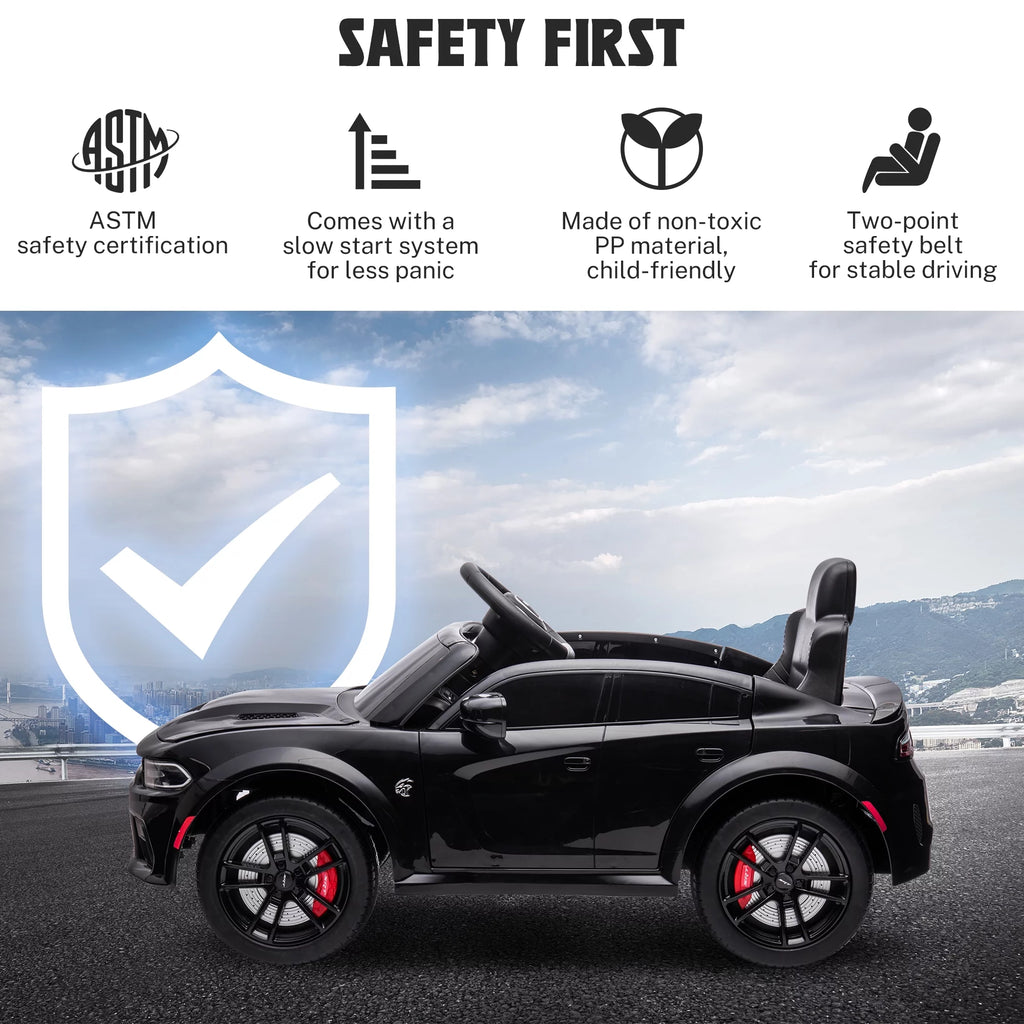 12V Battery Powered Ride On Car with Parent Remote Control, Black G450756