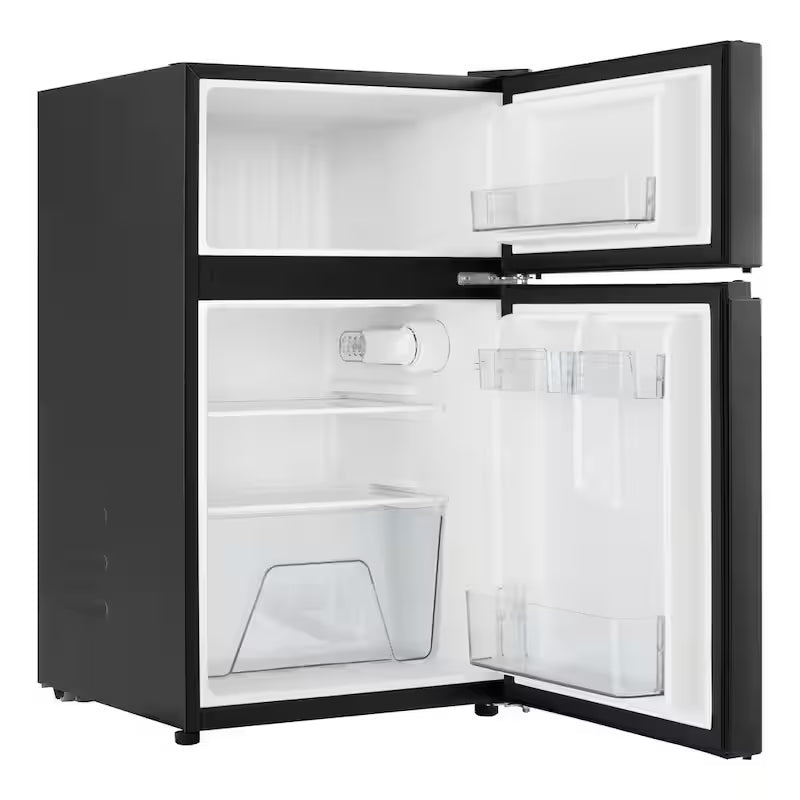 2 Door Mini Refrigerator in Black with Freezer H1631