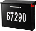 Wall Mount Locking Mailbox with Code Lock Black Large Capacity Y8863