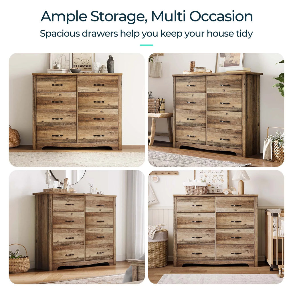 Black 8 Drawer Wood Dresser R260841