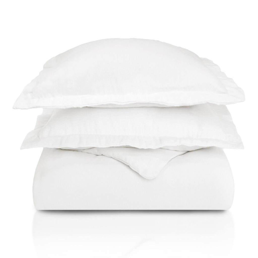 Solid Cotton Flannel Duvet Cover Set King/Cal King I9042