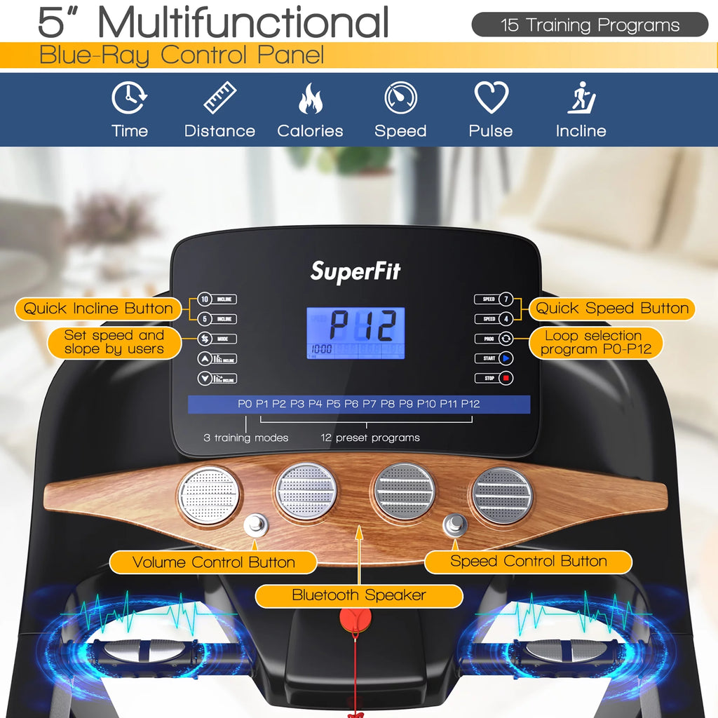 3.75HP Electric Folding Treadmill with Auto Incline D13423