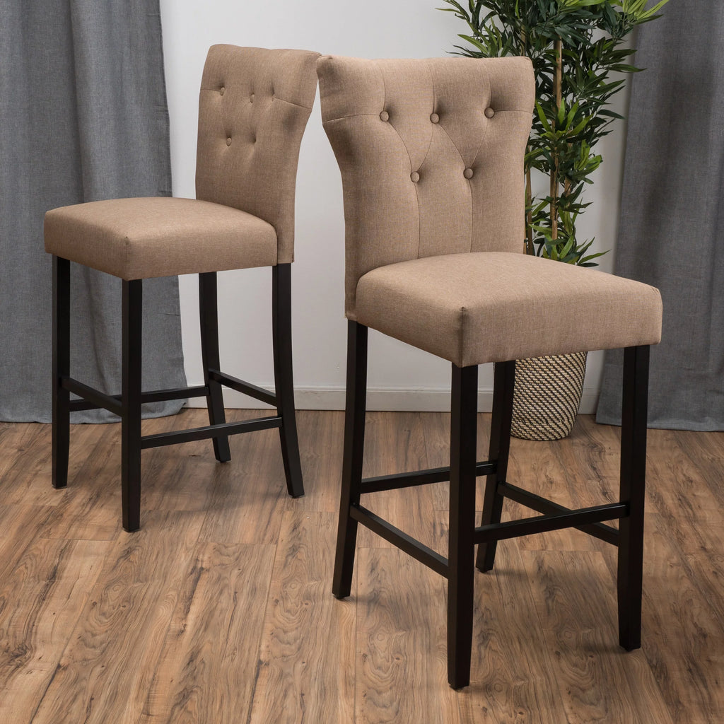 Mocha Fabric Barstool Set of 2 N61807