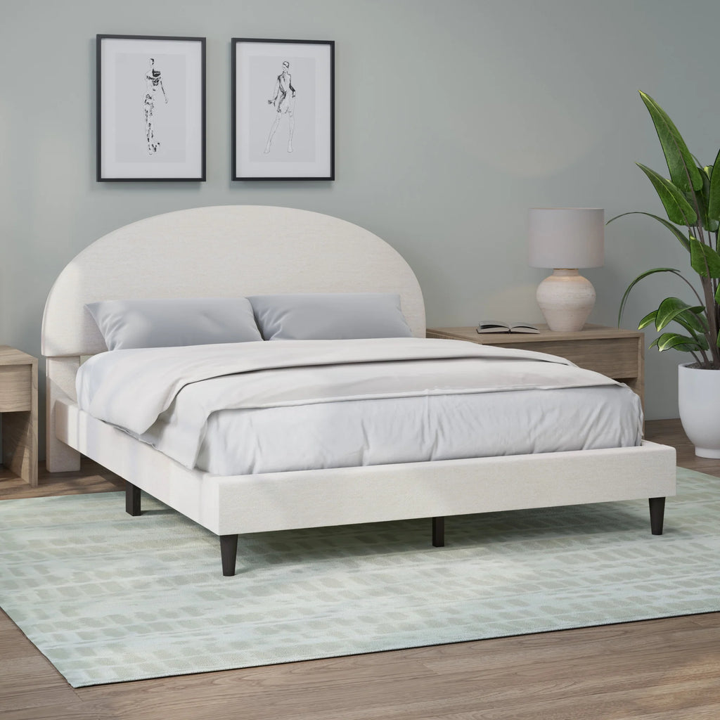 Queen Upholstered Platform Bed T387