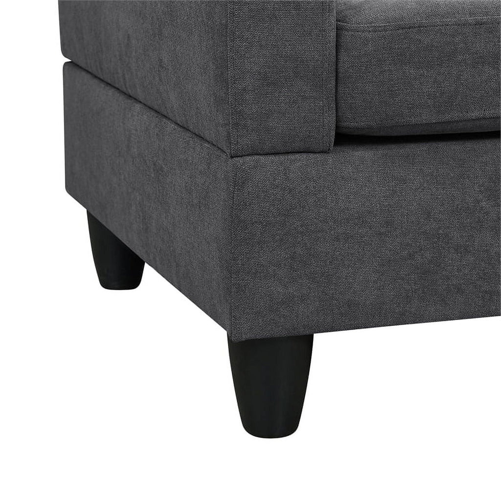 Dark Gray Polyester Fabric Sofa & Chaise S706