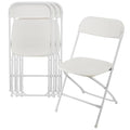 4 Piece White Plastic Folding Chairs V603803