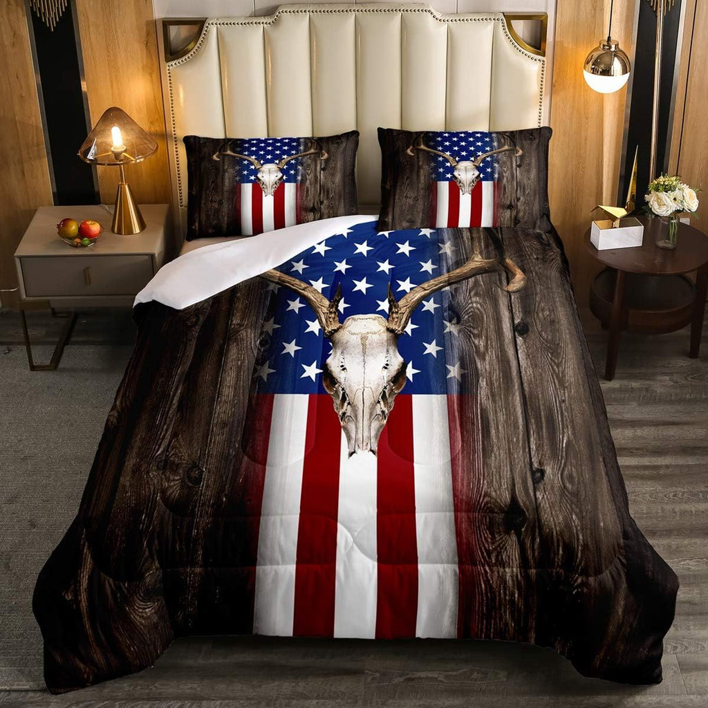 Queen Size Brown Wooden Comforter Set F499