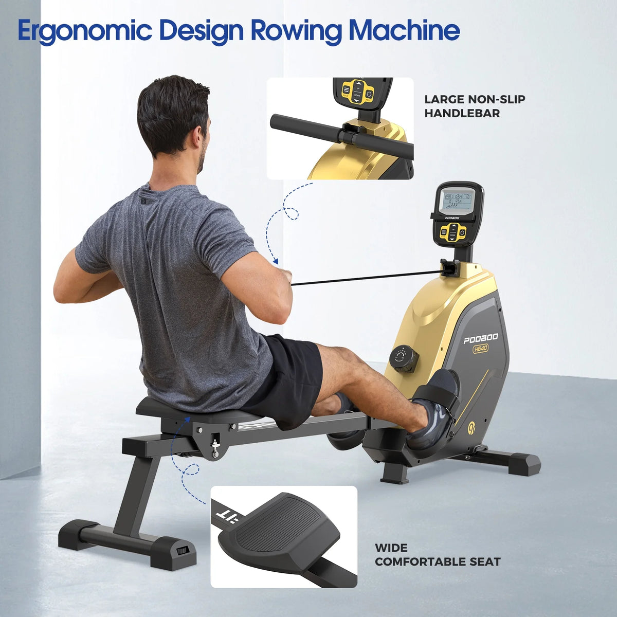 Rowing Machine with Digital Monitor and Electromagnetic Resistance K503346