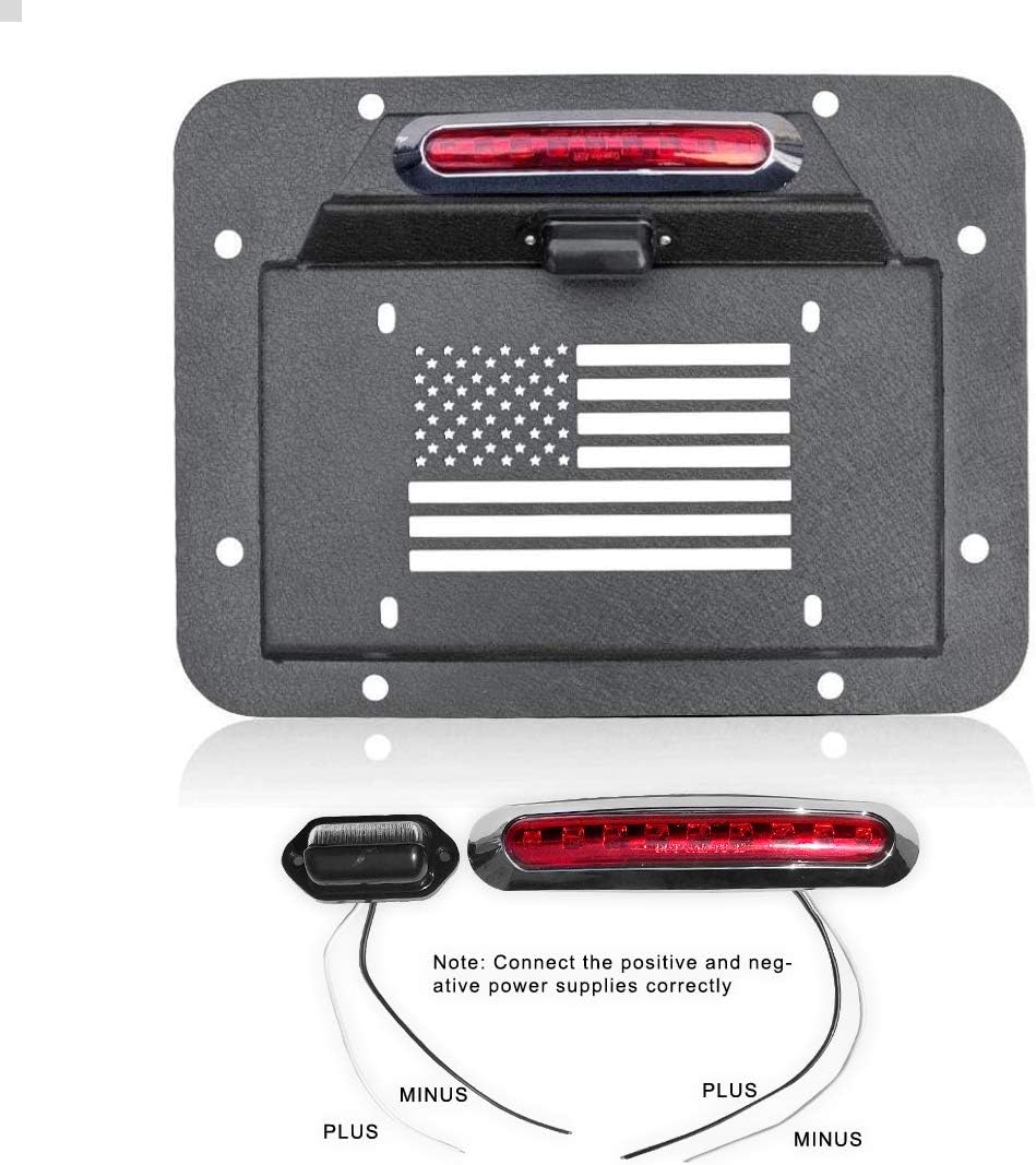 Spare Tire Delete License Plate Relocation Kit with Third Brake Light T19732