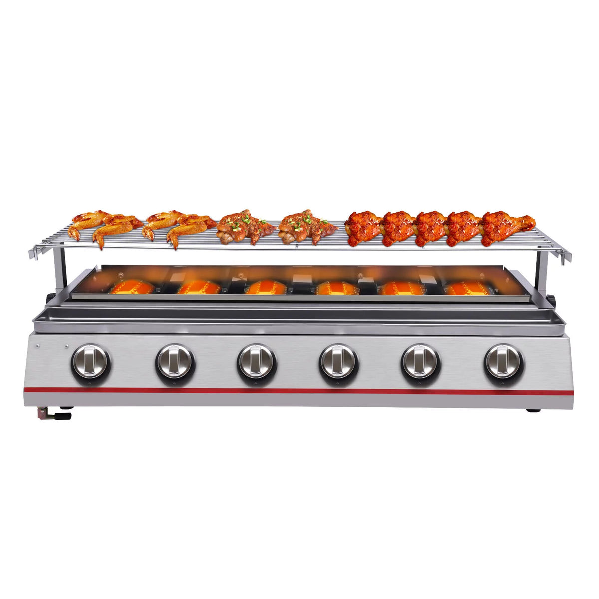 Portable 6 Burner LPG Gas Grill Griddle I470