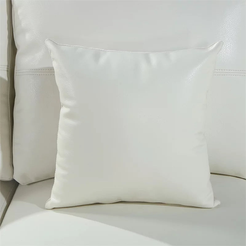 White Faux Leather Sectional with Ottoman G4904