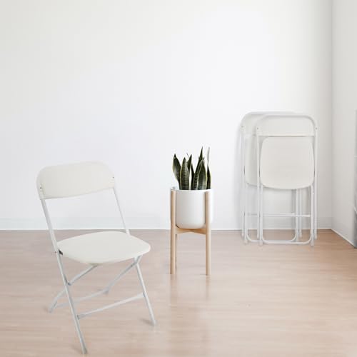 4 Piece White Plastic Folding Chairs V603803