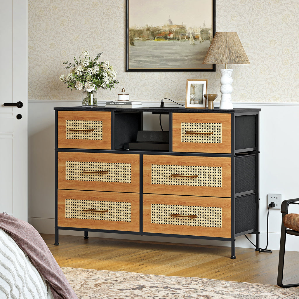 Rattan 6 Drawer Dresser M837077