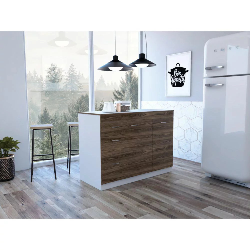 White and Dark Walnut Base Cabinet C46768