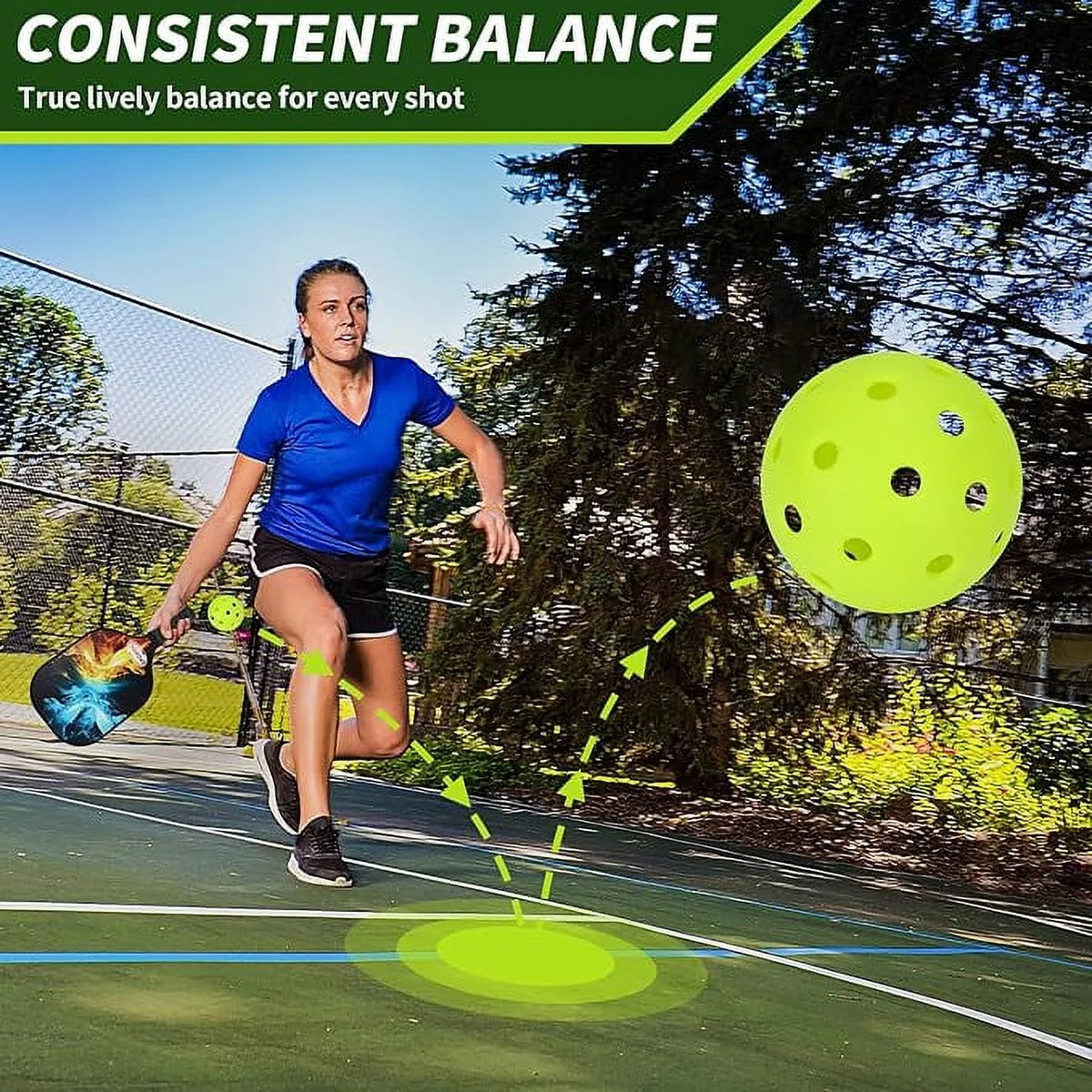 30PC Pickleballs 40 Holes Outdoor Indoor Green S62009