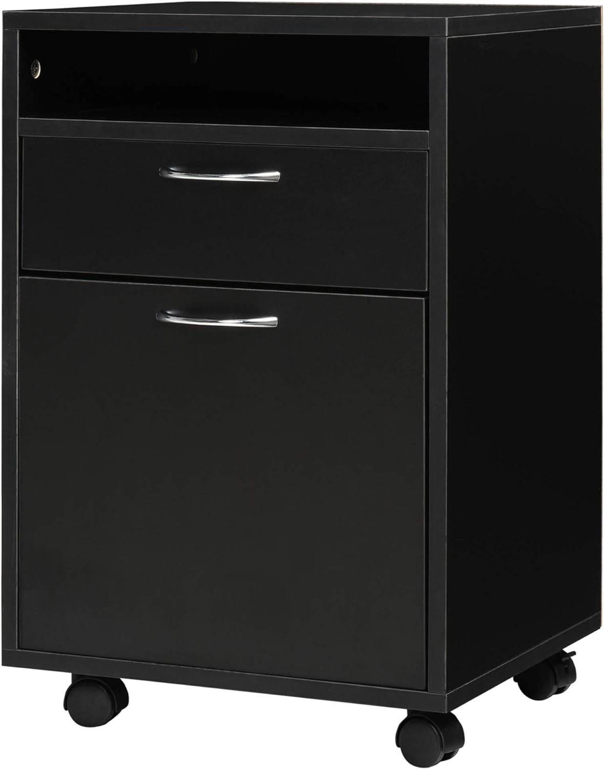 Mobile File Cabinet with Castors and Lockable Drawer, Brown F509