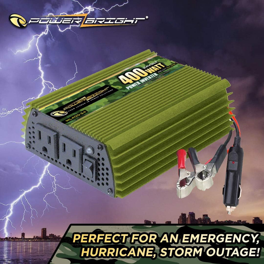 400 Watt 24V Modified Sine Wave Power Inverter with Dual 110V AC Outlets D52914