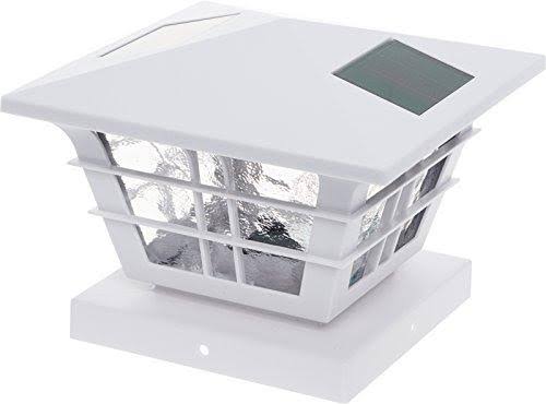White 12 Pack Solar Post Cap Light with Base Adapter C990353