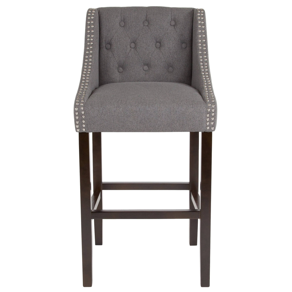 Brown Tufted Fabric Barstool A81301