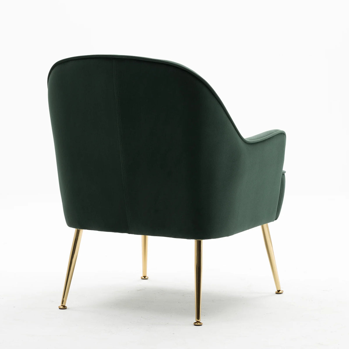 Dark Green Velvet Accent Chair with Gold Legs B25918