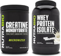 Unflavored Creatine Monohydrate and Whey Protein Isolate 500g Supplement Bundle I293