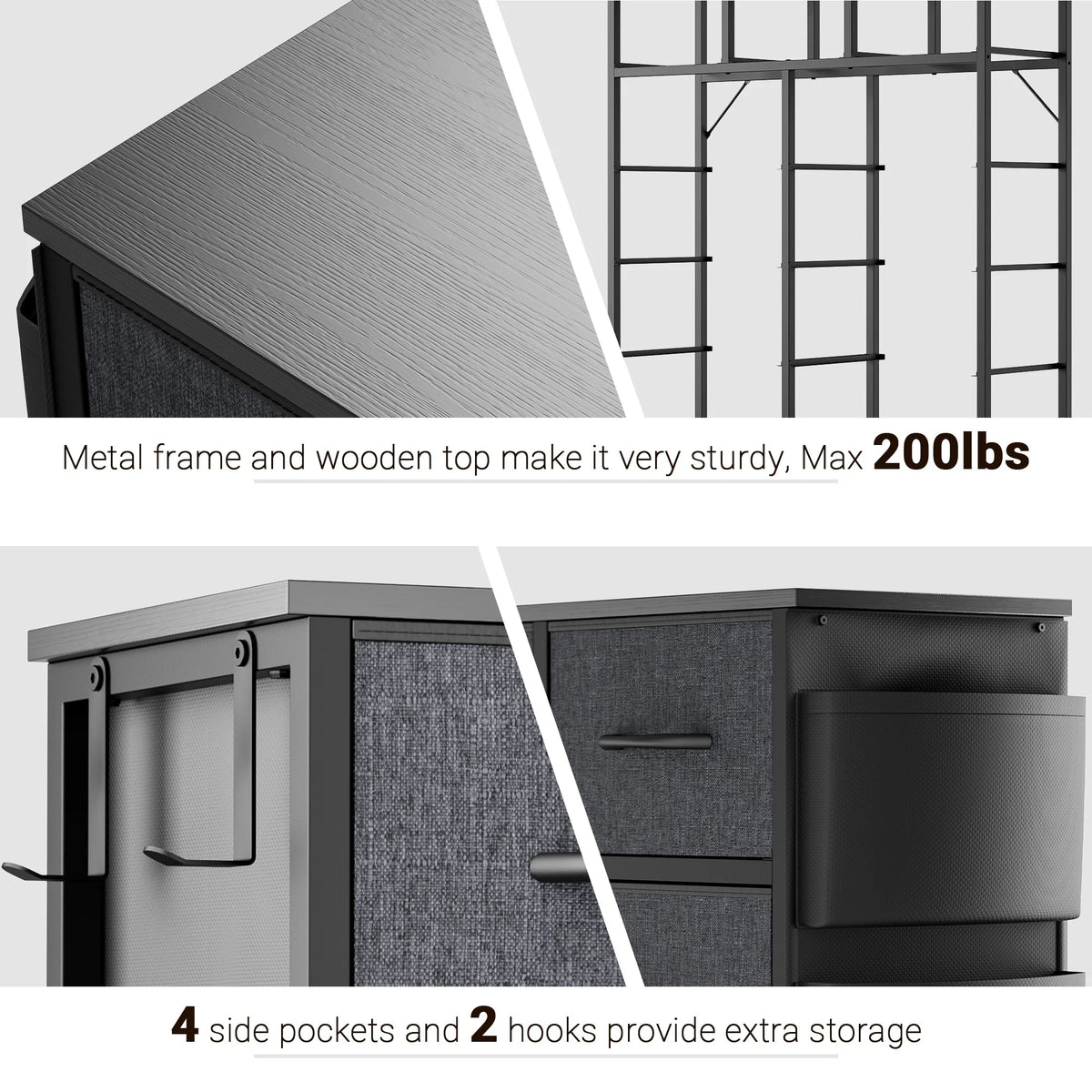 12 Drawer Fabric Dresser T4534
