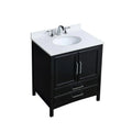 30 in. Espresso Bath Vanity with White Cultured Marble Top and White Basin A56966