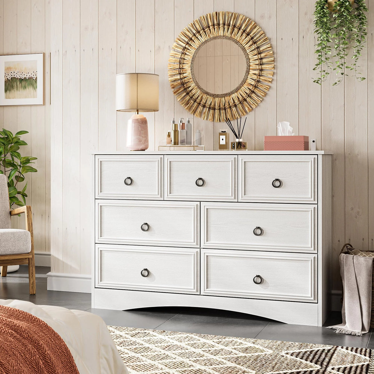 Gray 7 Drawer Wood Dresser V738