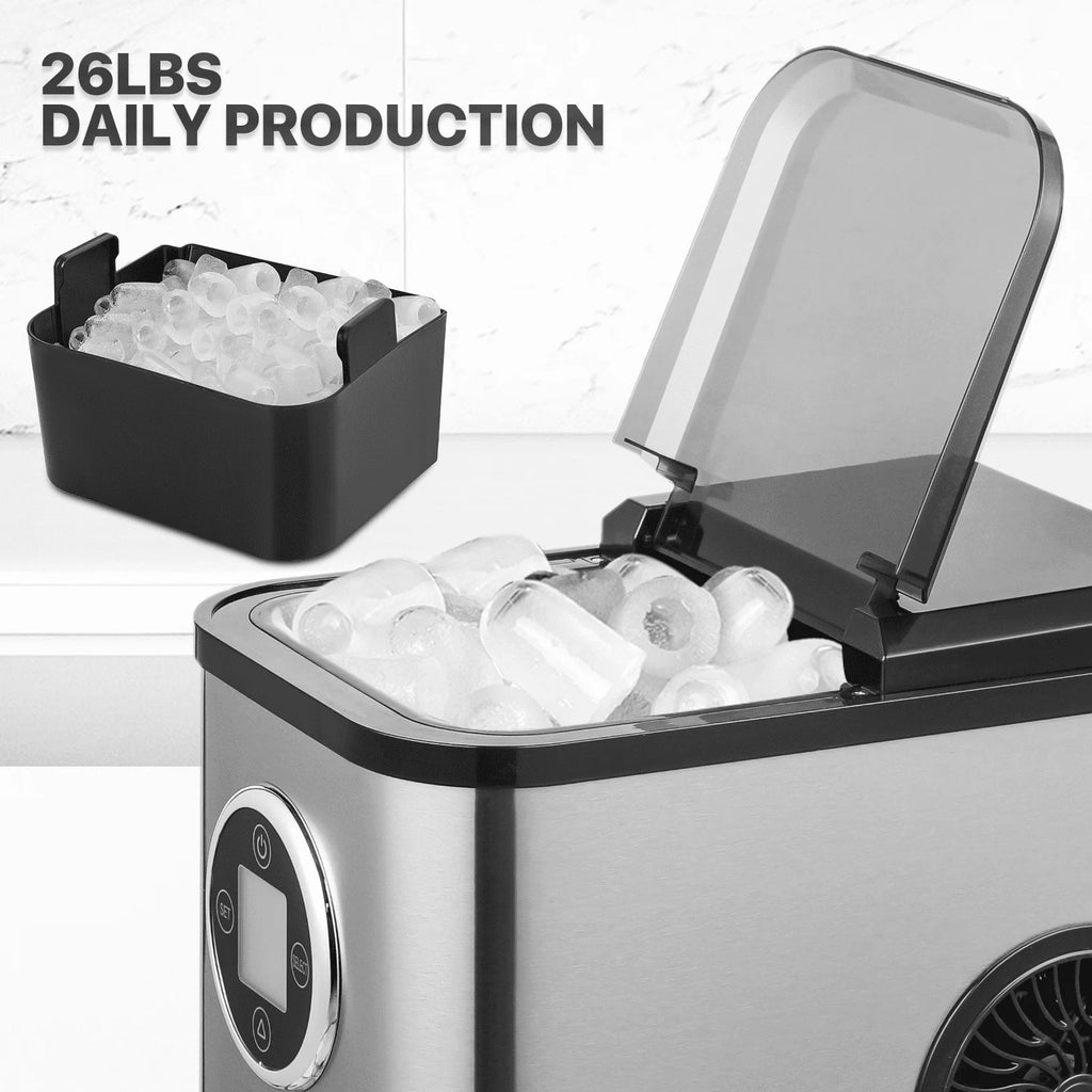 Countertop Portable Ice Maker Machine with Ice Scoop and Basket, Black E975550