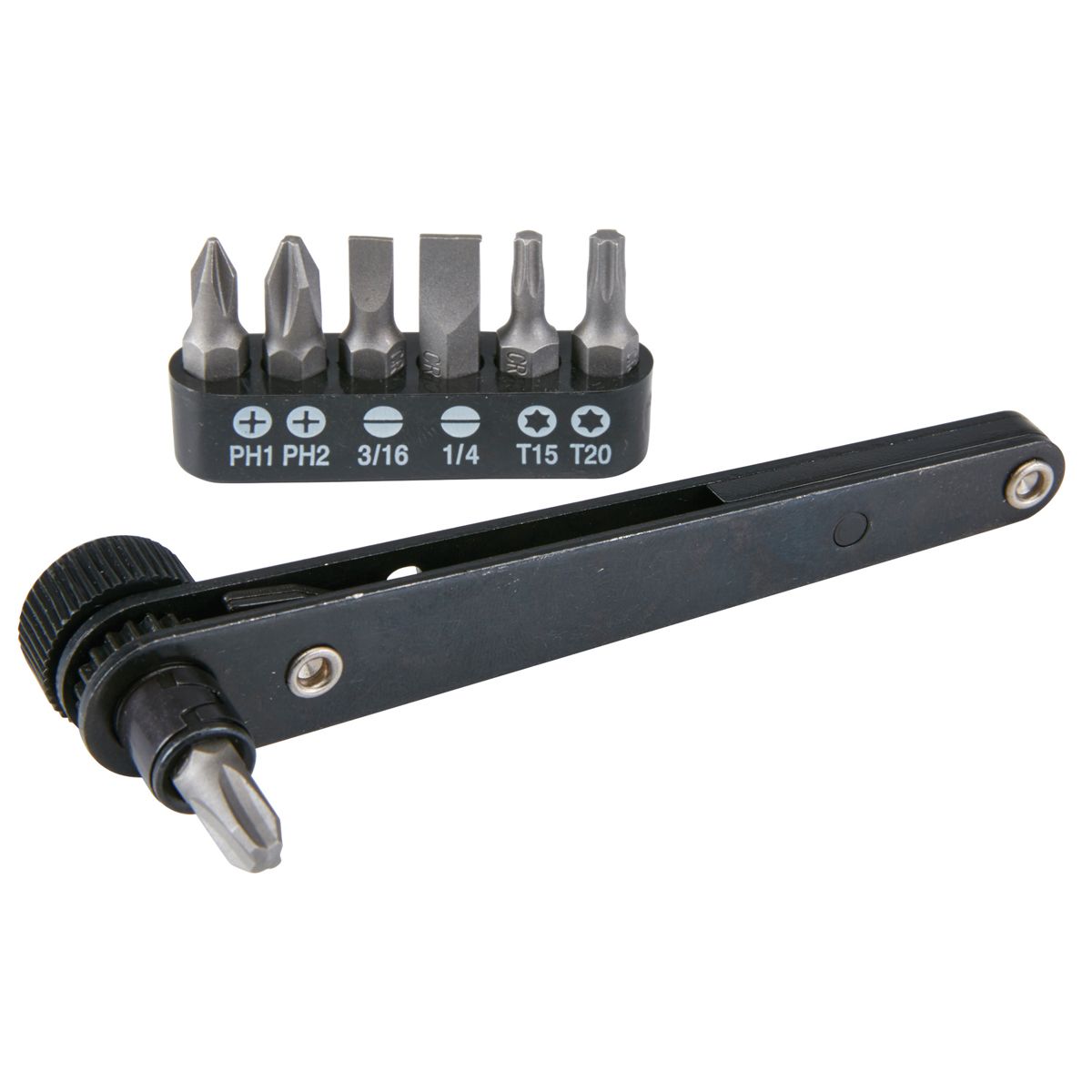 8 Piece Ratcheting Right Angle Multi-Bit Screwdriver Set L633695