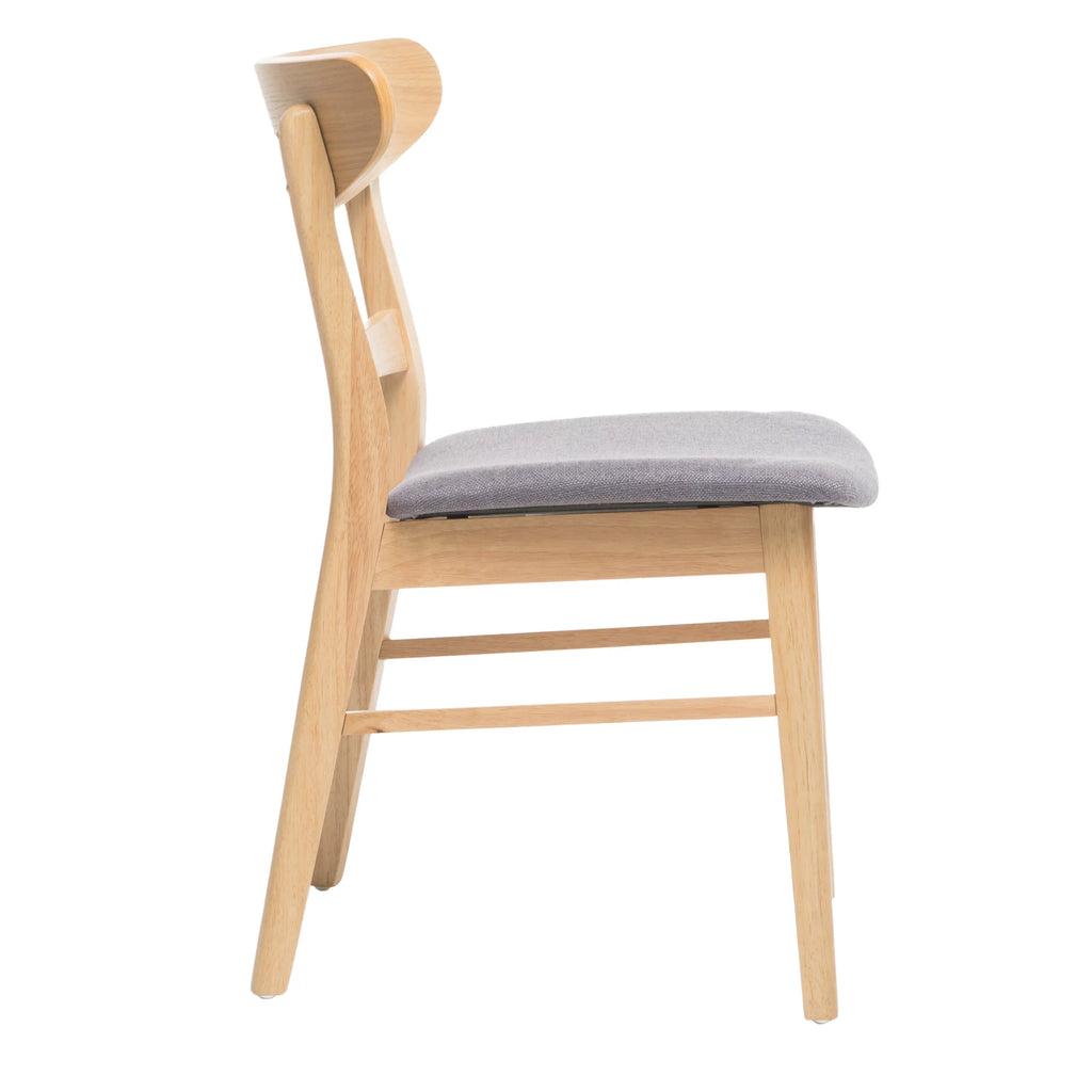 Mid Century Modern Fabric Upholstered Wood Dining Chairs, Set of 2 R340446