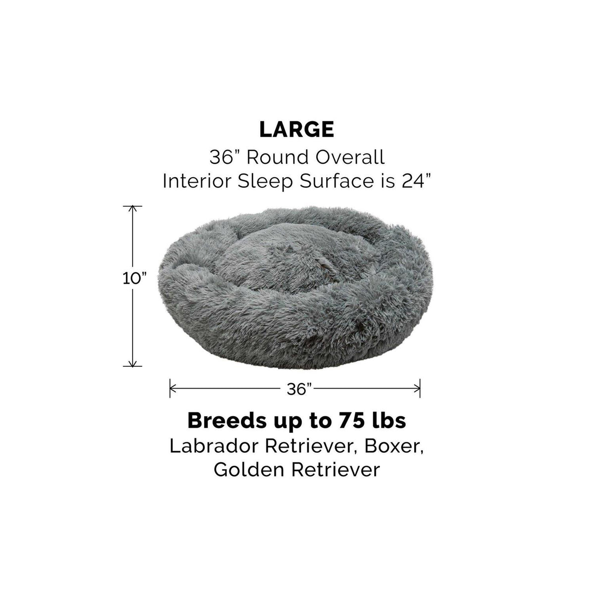 Long Fur Donut Dog Bed G6241