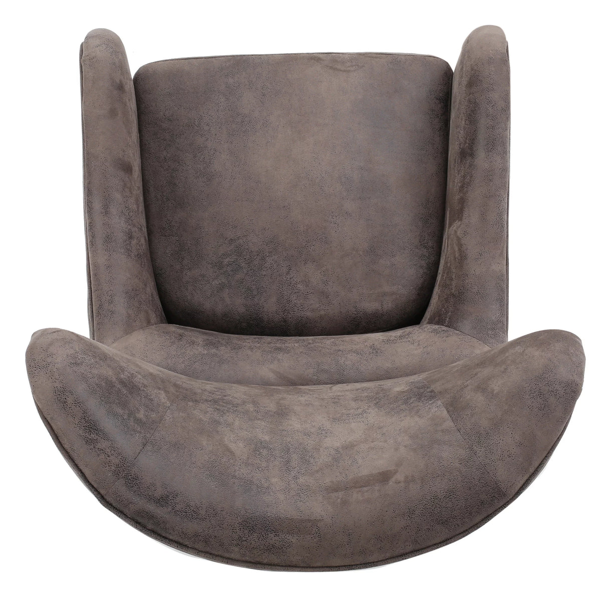 Gray Brown Microfiber Wingback Club Chair with Nailhead Trim J144