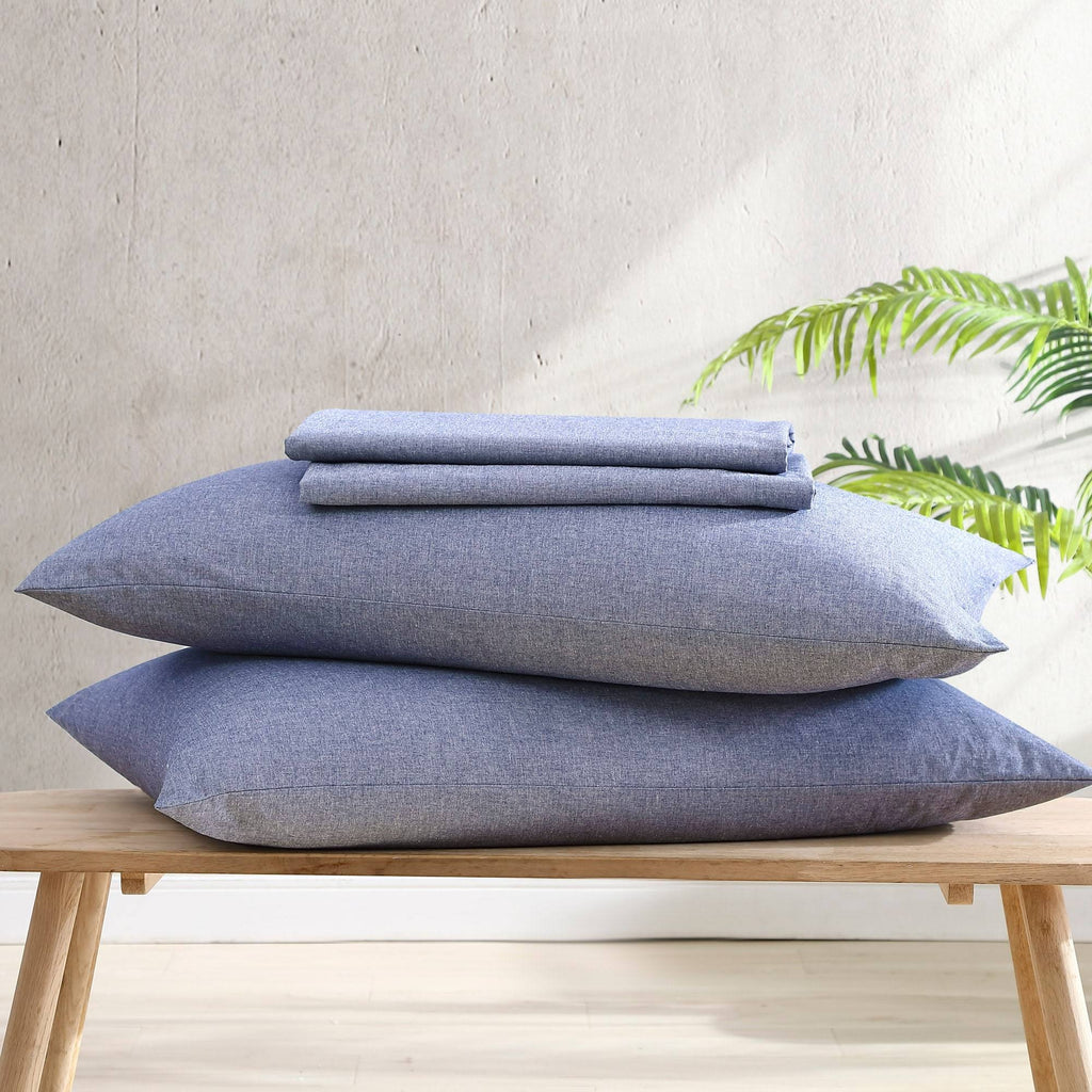 Recycled Fiber Heather Percale Cal King Sheet Set Y97355