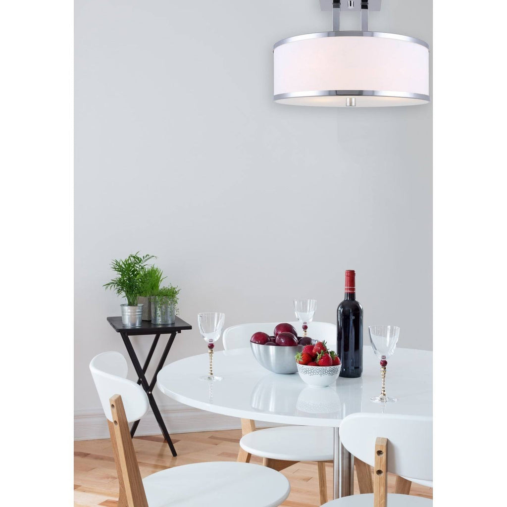 3 Light Semi Flush Chrome V3549