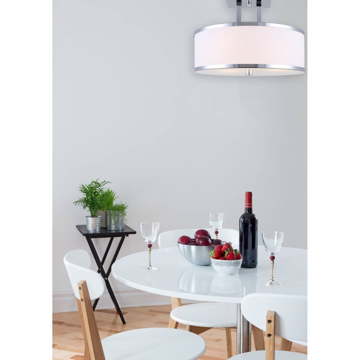 3 Light Semi Flush Chrome V3549
